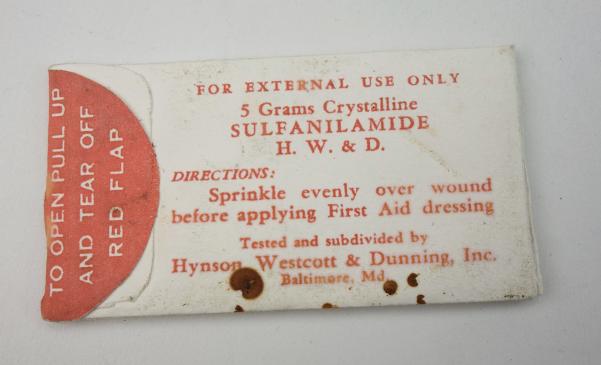 US WW2 Medical Sulfanilamide Packaging