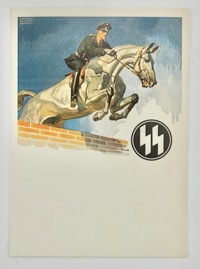 Third Reich Post Card Reiter SS