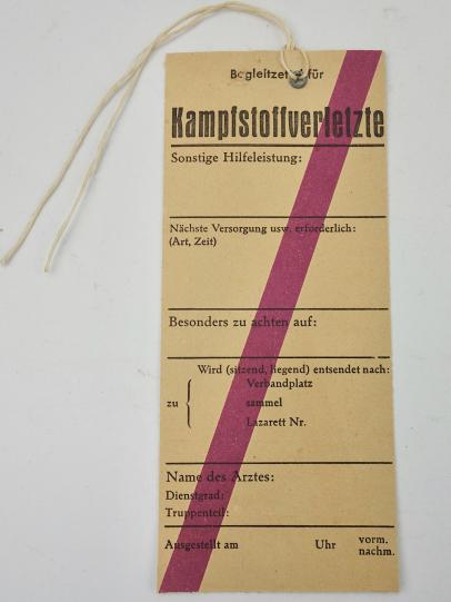 Wehrmacht Poisoning Gas Wounded Dokters Label