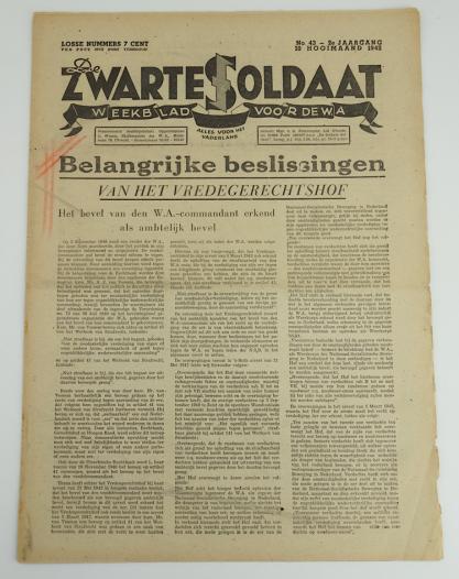 Dutch NSB Newspaper De Zwarte Soldaat