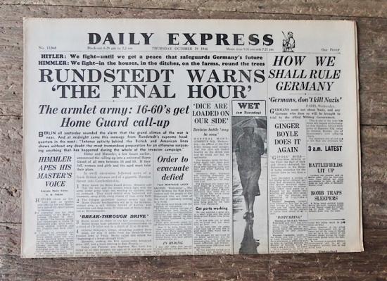 British WW2 News Paper