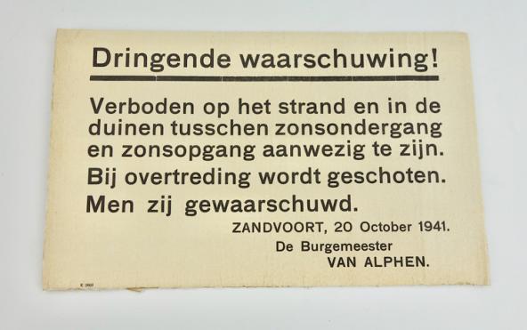 Occupied Holland Printed Warning Sign