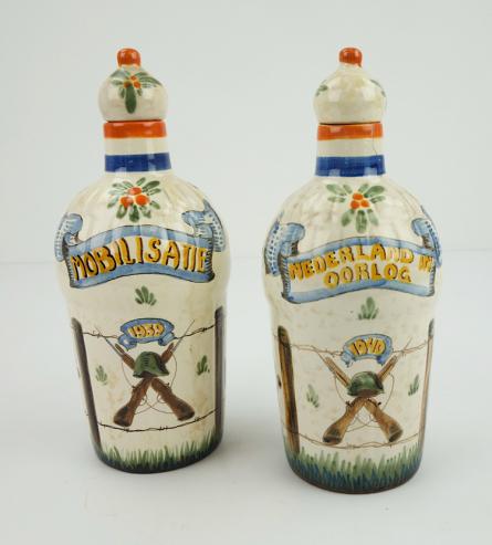 2 Dutch Porceline Liquor Jugs 1939/1940