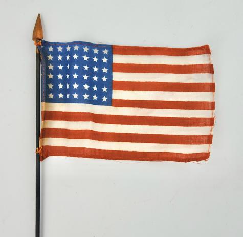 US WW2 48 star Little Flag on pole