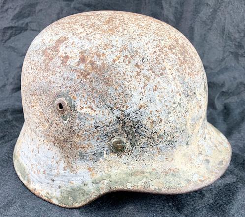 Untouched Wehrmacht M35 Winter camo Helmet