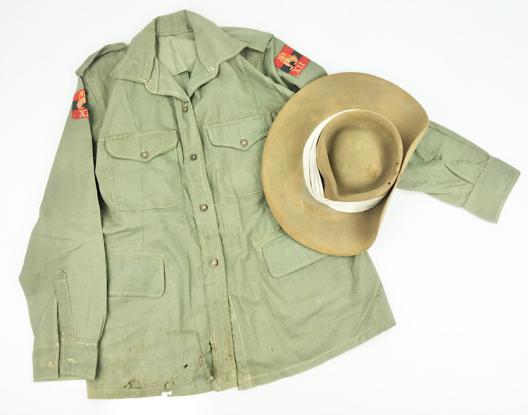 British WW2 Tropical ATS Shirt 12th Army and Hat