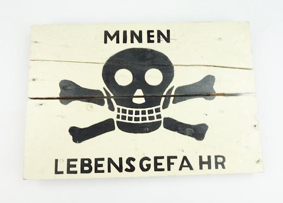 Wehrmacht wooden Mine Warning Sign