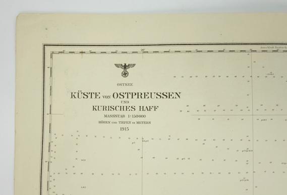 Kriegsmarine Map of Coast of  Ost Preussen