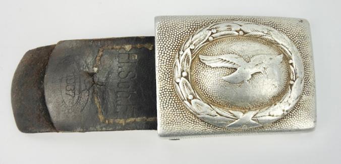 De-nazified early aluminium Luftwaffe Buckle