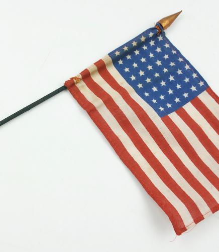 US WW2 48 star Little Flag on pole