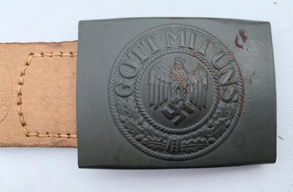 Wehrmacht steel Belt Buckle with Tab