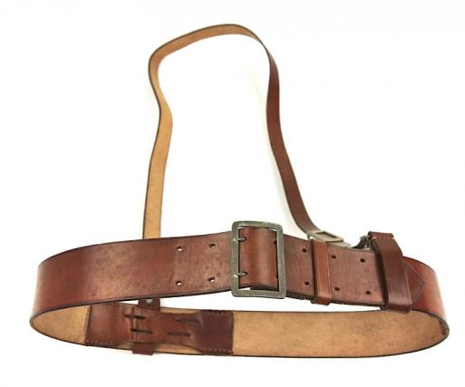 Luftwaffe Brown Leather Officers Belt and Shoulder Strap