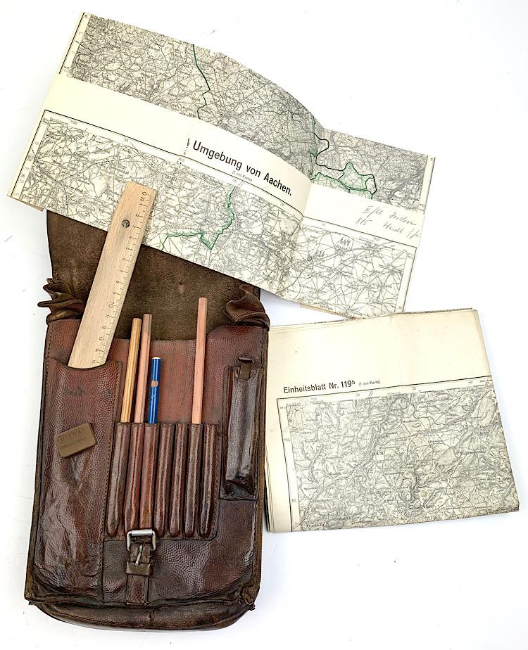 Wehrmacht Brown leather Mapcase with Roadmaps