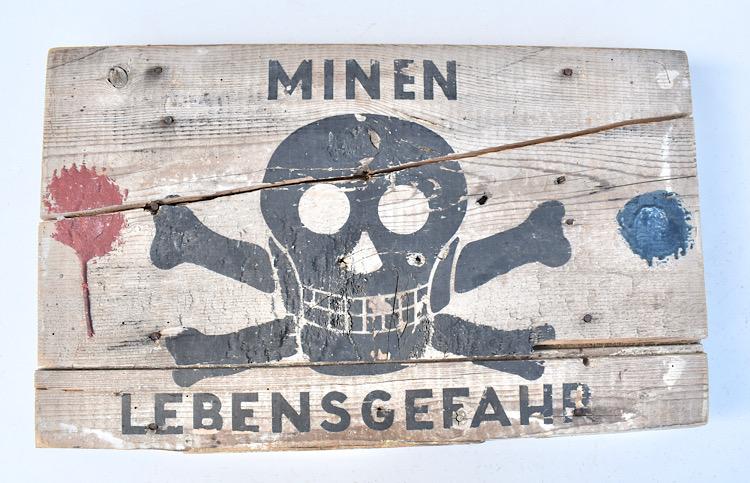 Wehrmacht wooden Warning Sign (Minen)