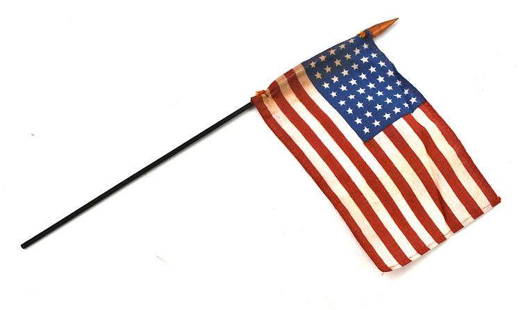 US WW2 48 star Little Flag on pole