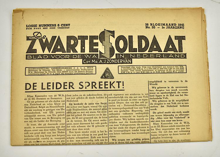 Dutch NSB Newspaper De Zwarte Soldaat