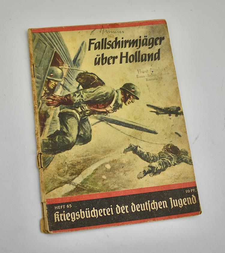 Hitler Jugend Reading Book Fallschirmjägers in Holland