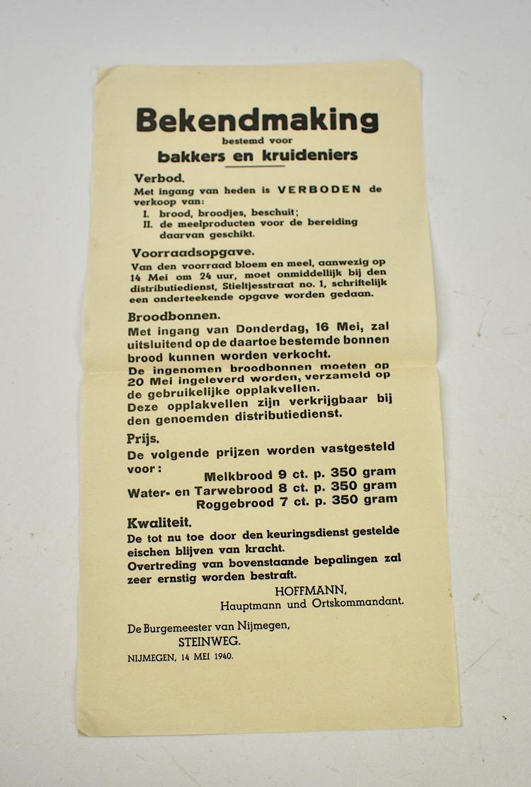 Wehrmacht Announcement Poster Nijmegen