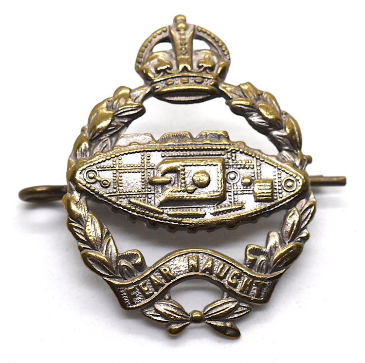 British WW2 metal cap Badge Tank Division