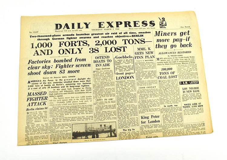 British WW2 Daily Express Newspaper