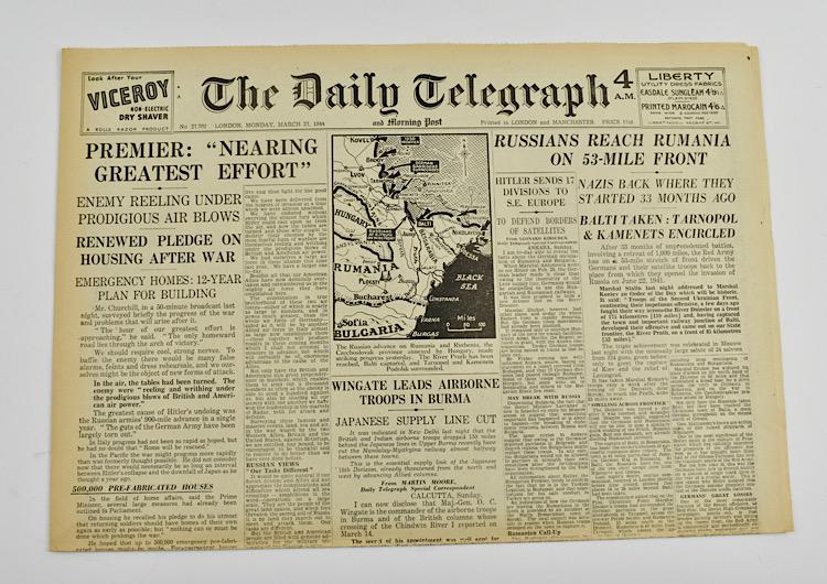 British WW2 Daily Telegraph Newspaper