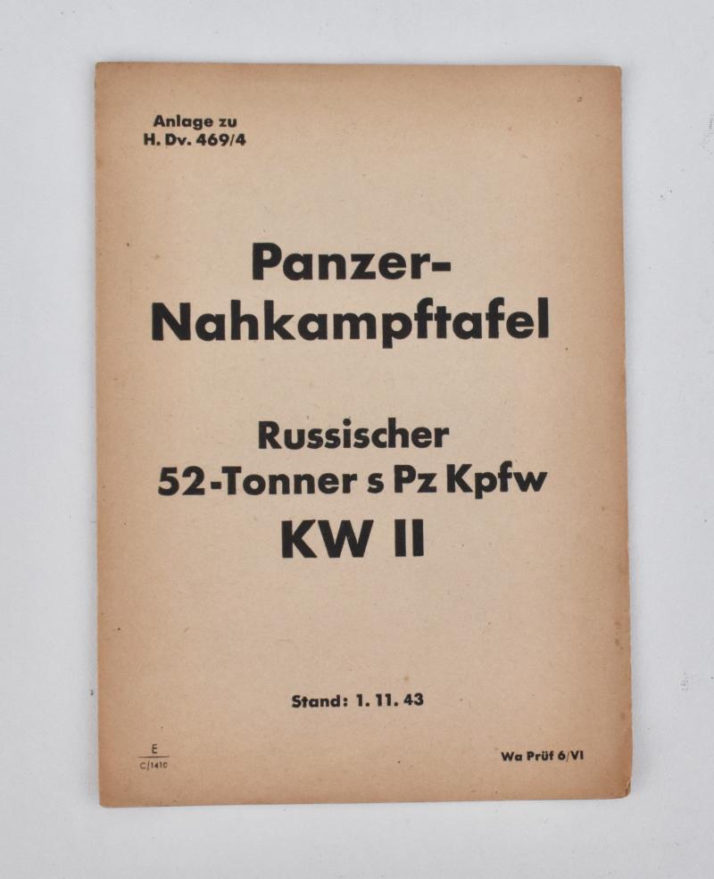 Panzer Nahkampftafel Russischer KV 2 Pz Kpfw