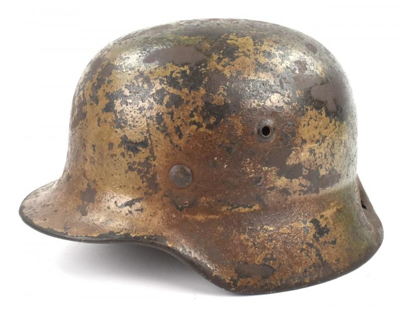 Luftwaffe M40 three tone camo Helmet with Battle Damage