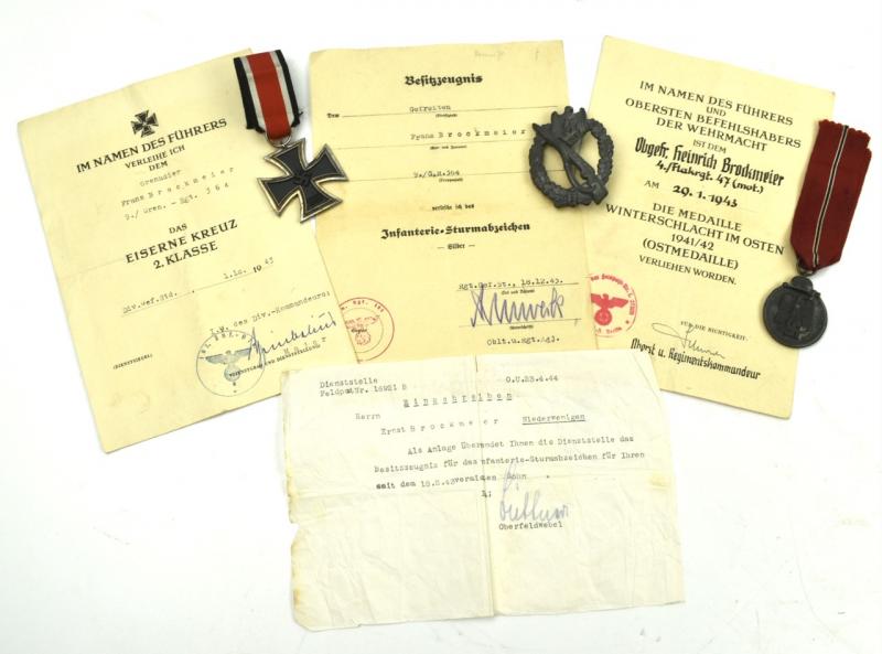 Wehrmacht Medal and Award Grouping 3 Brothers