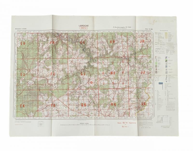 Wehrmacht Staff Road Map La Roche Ardennes