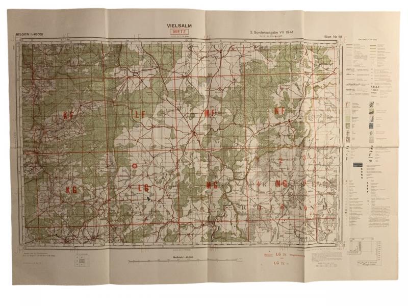 Wehrmacht Staff Road Map Vielsalm Ardennes