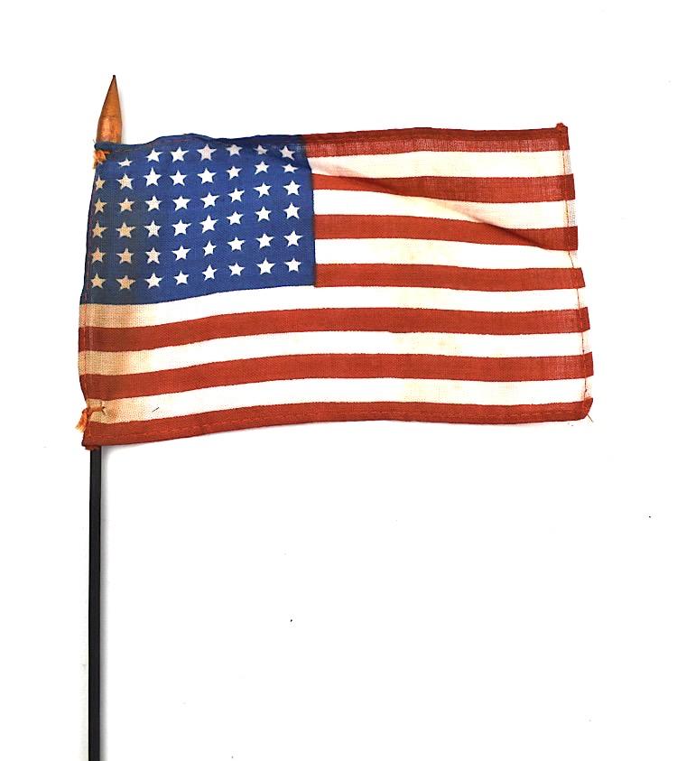 US WW2 48 star Little Flag on pole