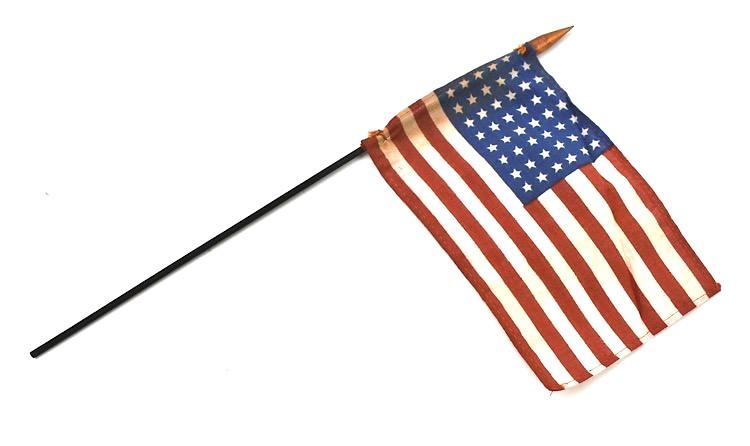 US WW2 48 star Little Flag on pole