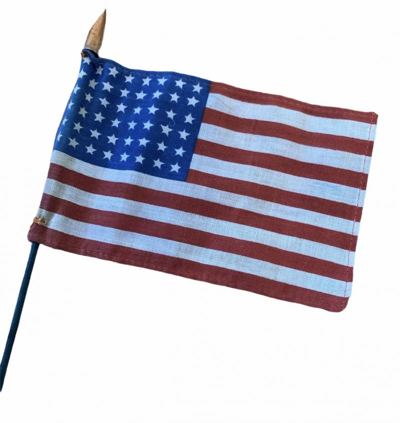 US WW2 48 star Little Flag on pole