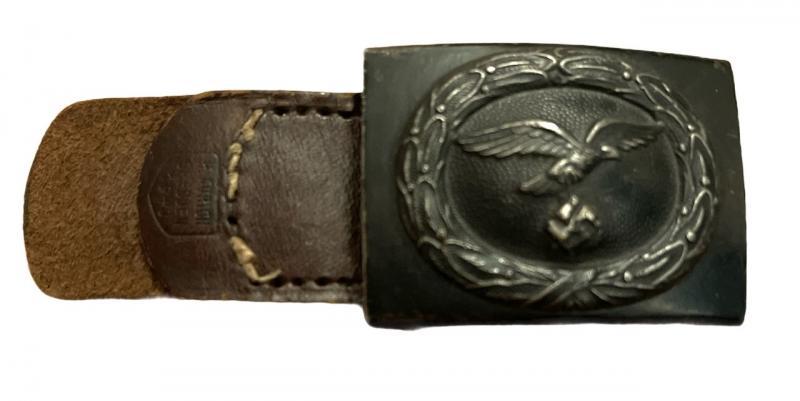 Luftwaffe steel Belt Buckle with Tab (restored swastika)