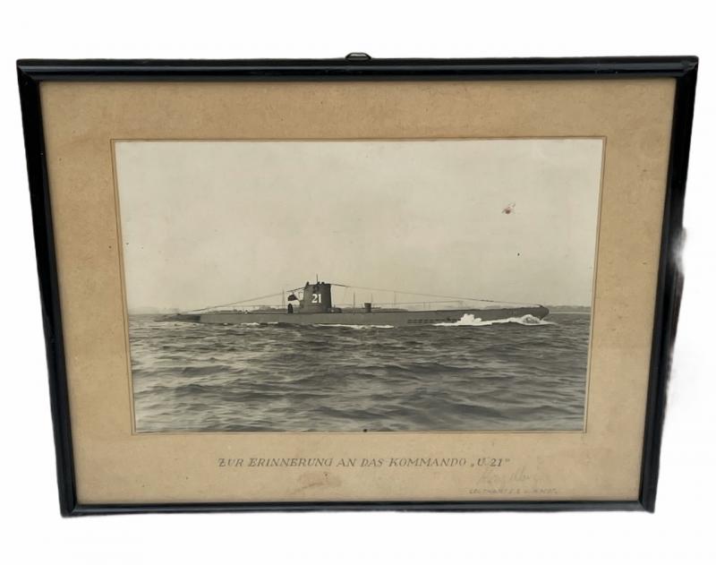 Framed Photograph Kriegsmarine U Boot U21