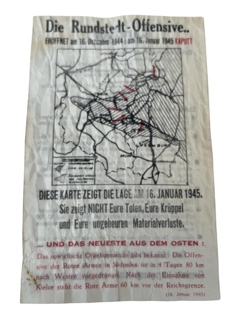 Allied Artillery to Germans Propaganda Flyer