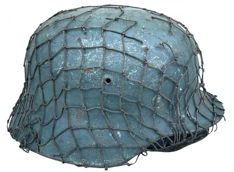 Wehrmacht M35 camo Helmet with camo net