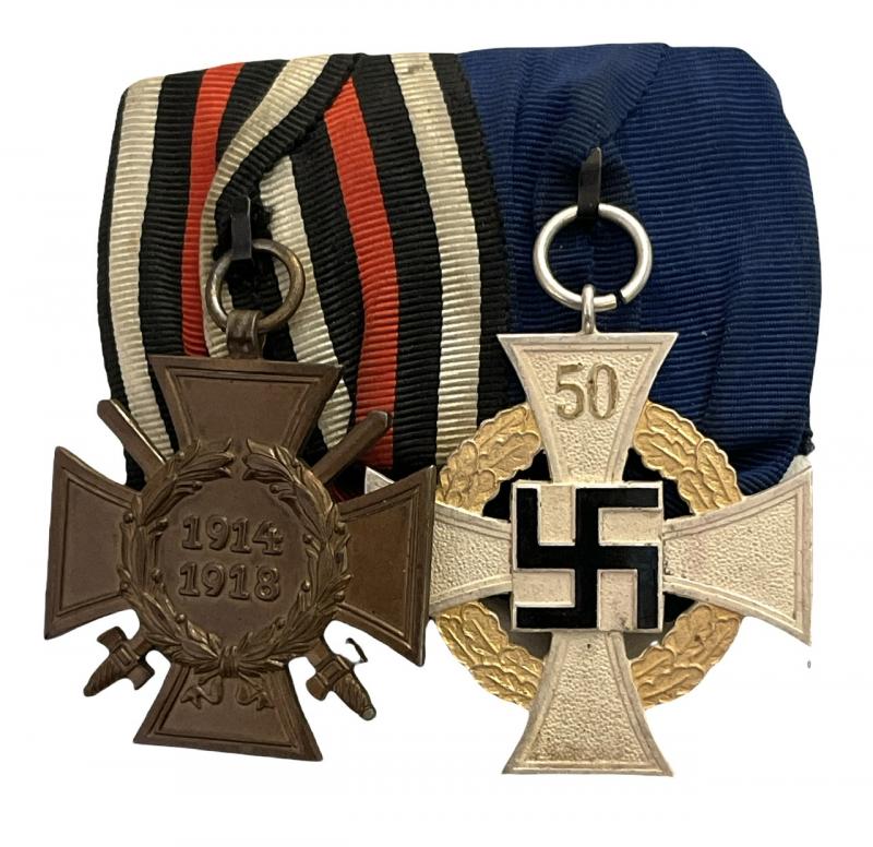 50 years Loyal Service and Frontkämpfer Medal Bar