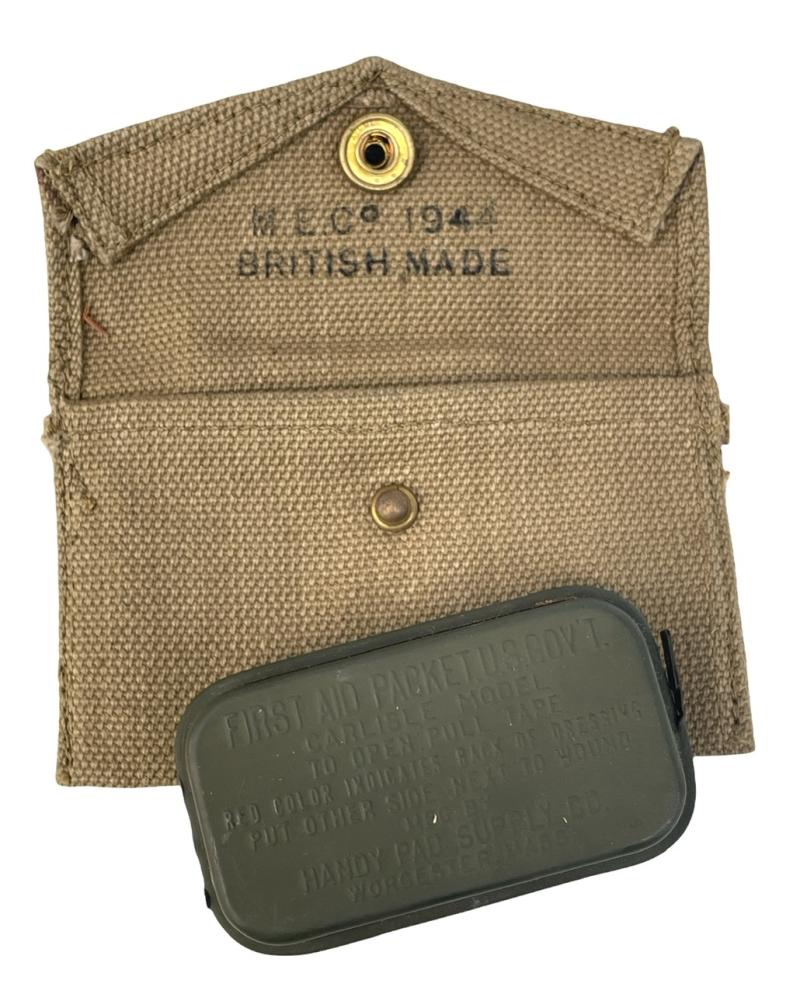 US WW2 British made First Aid Kit Pouch with Kit