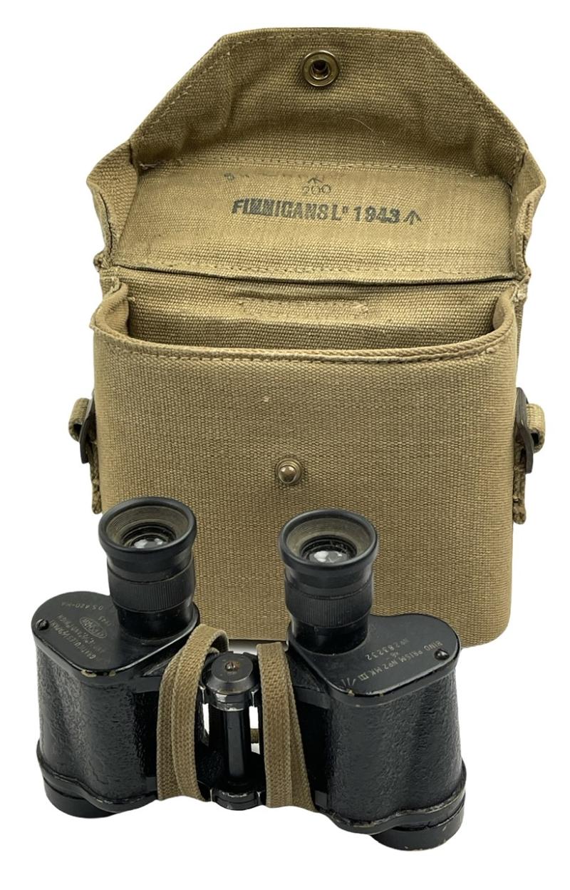 British WW2 Binoculars in webbing Pouch