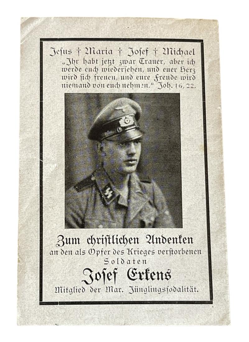 Death Notice WaffenSS Soldier