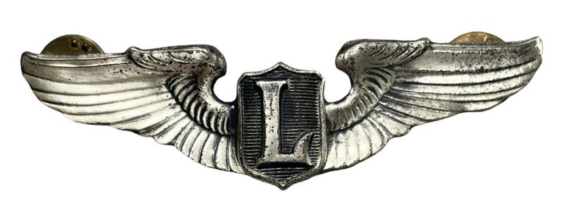 USAAF WW2 Liaison (L) Sterling Silver Pilot Wing