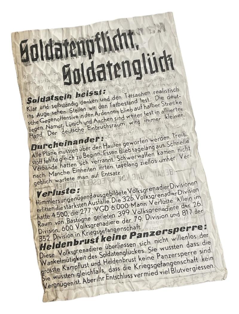 Allied Artillery shell Flyer Soldatenpflicht Soldatenglück