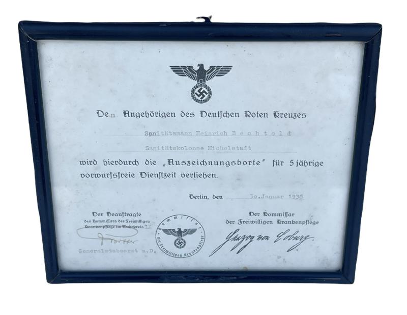 Deutsches Rotes Kreuts Award Document