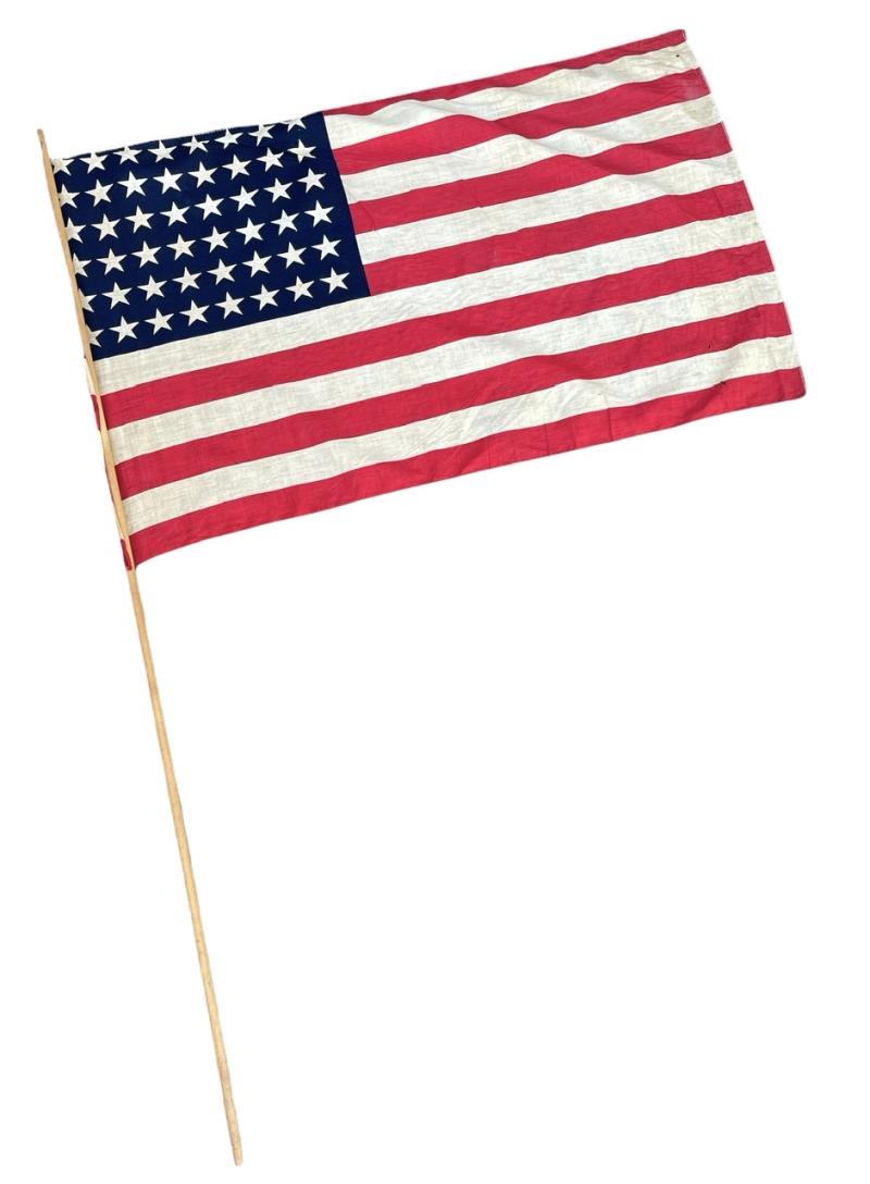 IMCS Militaria | US WW2 48 star Flag on wooden stick