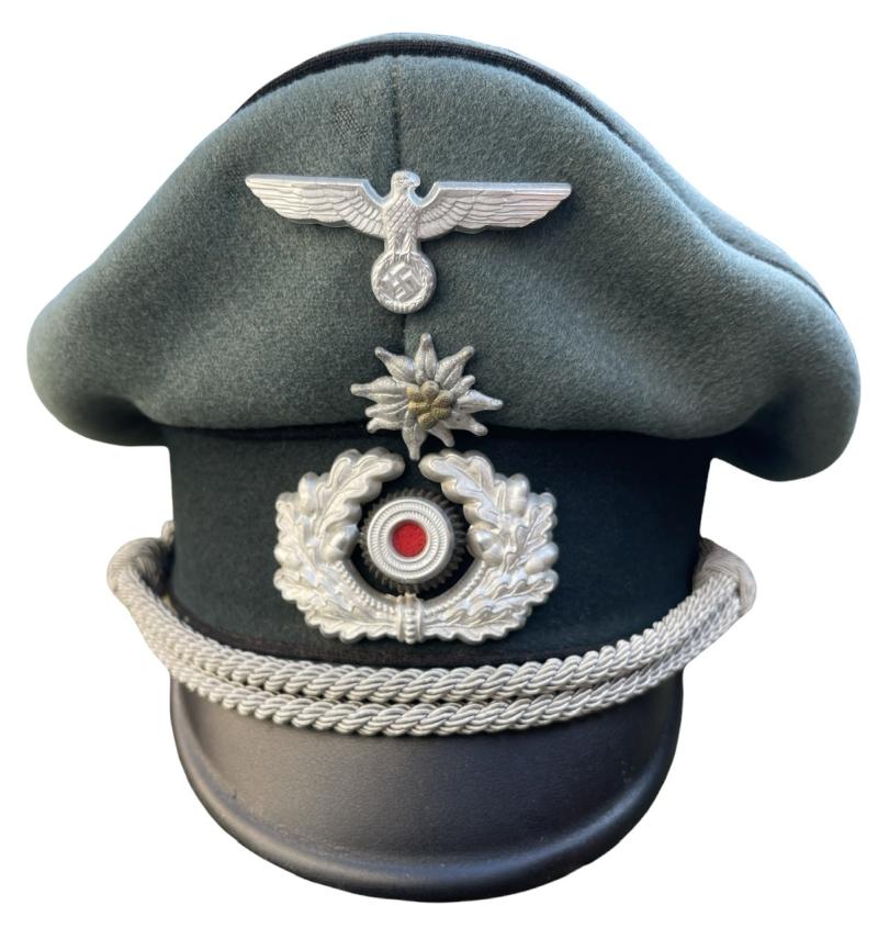 Wehrmacht Pionier Gebirgsjäger Officers Visor Cap