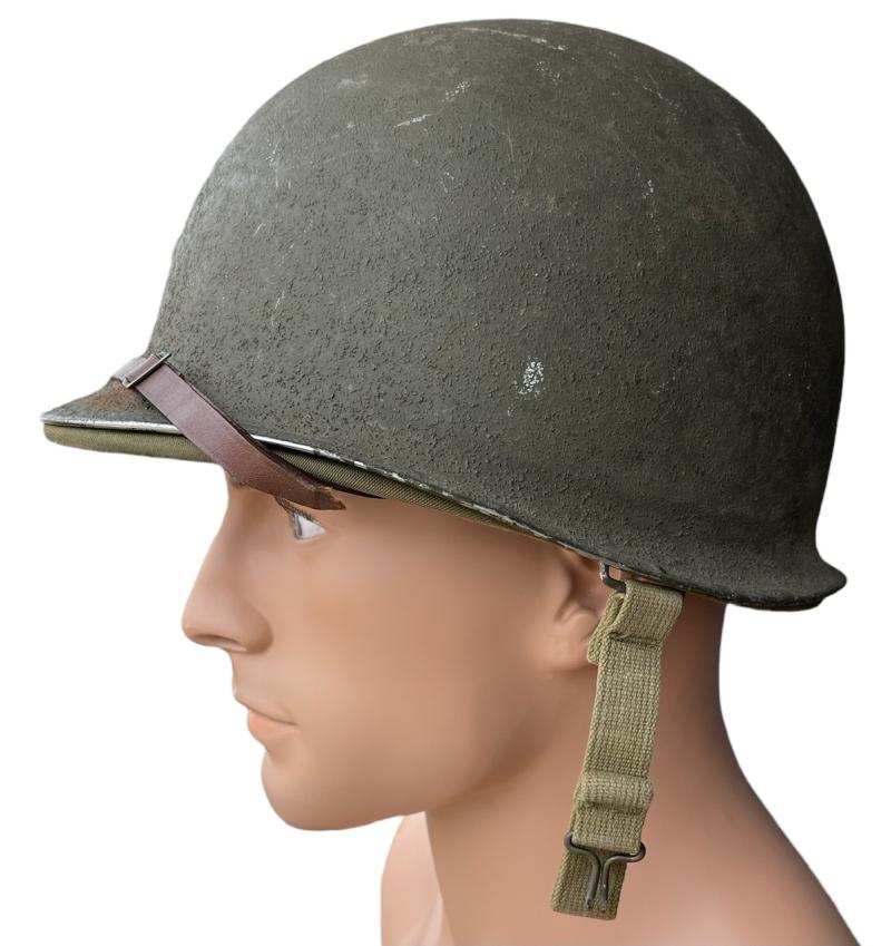 US WW2 Fixed Bail Helmet with Hawley Liner