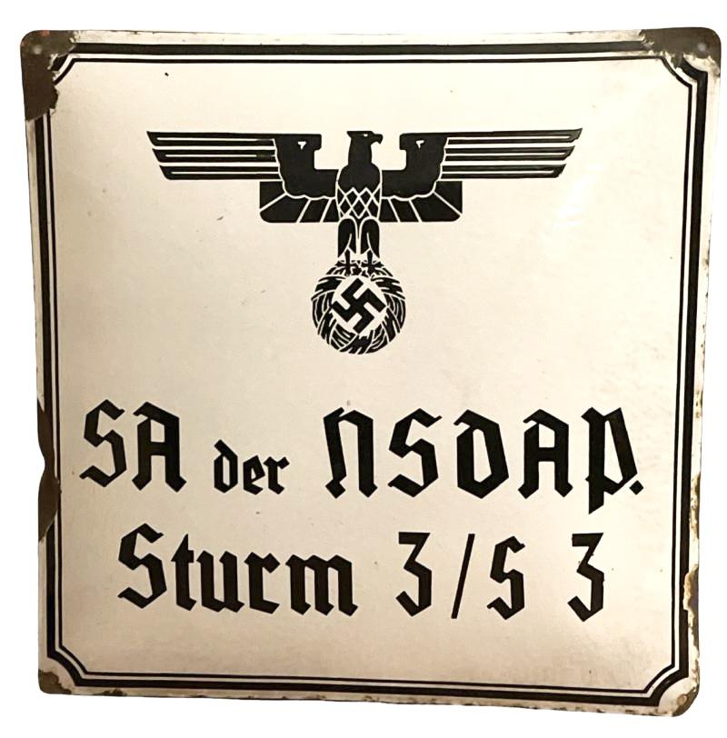 Enamel Wall Sign SA der NSDAP