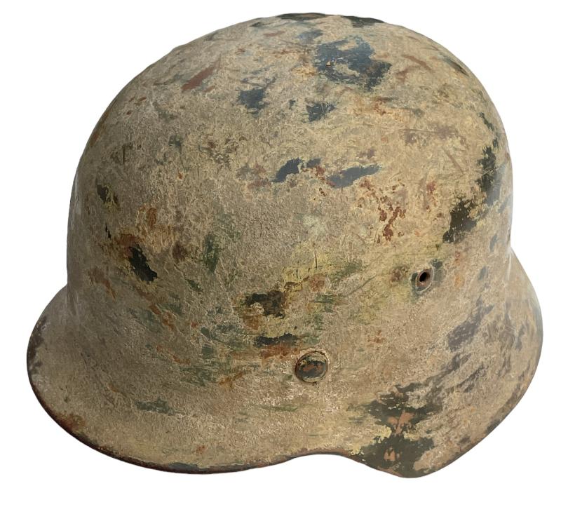 Wehrmacht M35 re-issued rough Tan camo Helmet