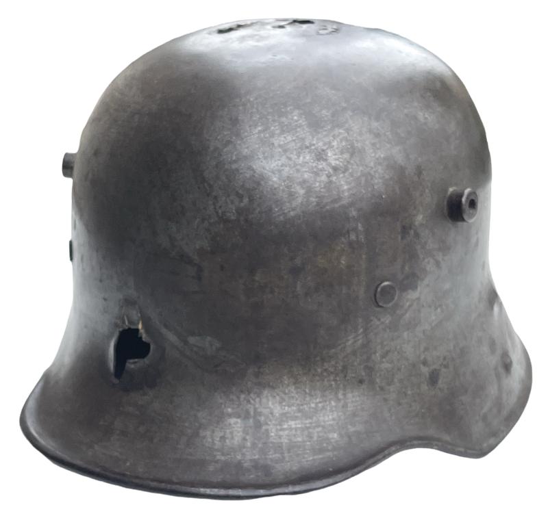 German Imperial WW1 M17 Helmet (with Battle Damage)